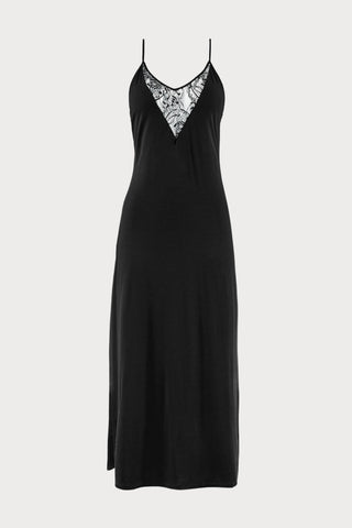 Lazy Days Long Nightie Black, Size XS (UK 8)