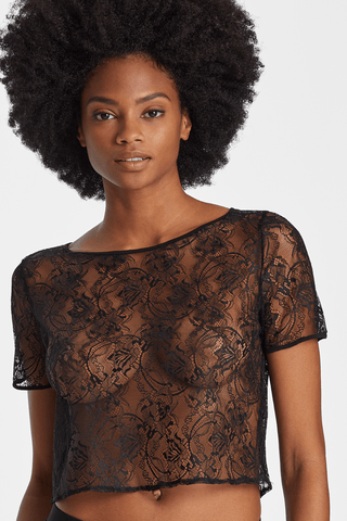 Aubade Lazy Days Short Sleeve Top Black