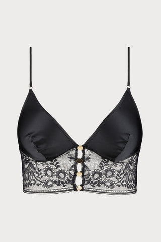 Midnight Whisper Black Silk Bralette