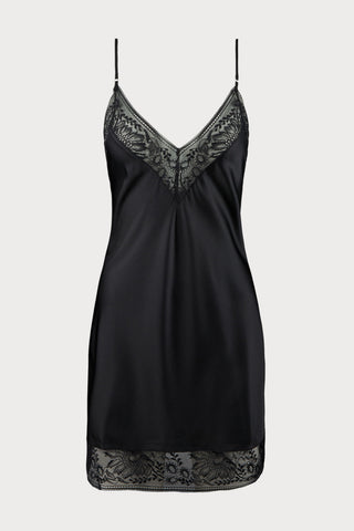 Midnight Whisper Black Silk Nightie