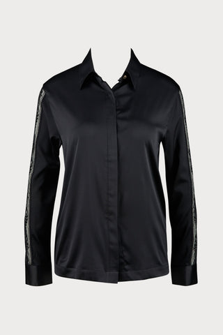 Midnight Whisper Black Silk Shirt