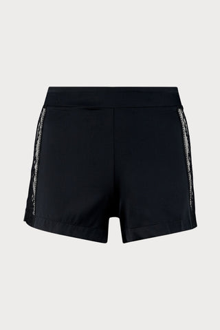 Midnight Whisper Black Silk Shorts