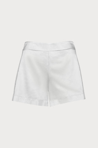 Midnight Whisper Silver Silk Shorts, Size XS (UK 8)