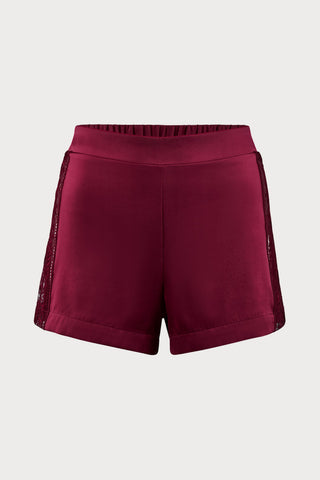 Midnight Whisper Red Silk Shorts