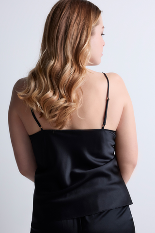 Aubade Midnight Whisper Black Silk V Neck Camisole - Silk Tops
