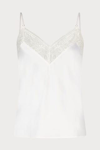 Midnight Whisper Opale Silk V Neck Camisole Top