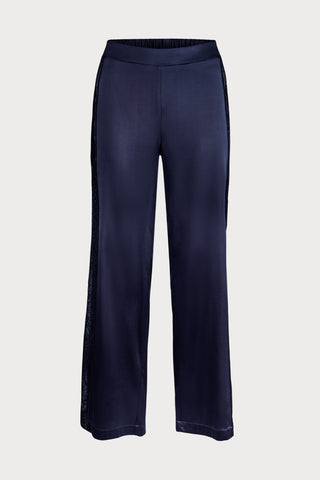 Midnight Whisper Blue Silk Trousers