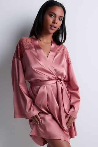Aubade Midnight Whisper Pink Silk Kimono | Aubade Loungewear