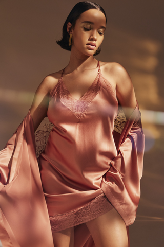 Aubade Midnight Whisper Pink Silk Kimono | Aubade Loungewear