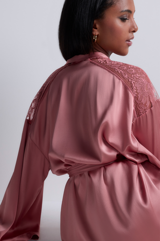 Aubade Midnight Whisper Pink Silk Kimono | Aubade Loungewear
