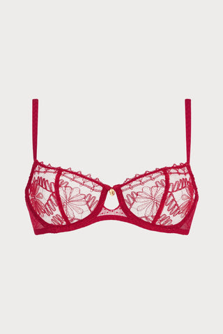 Mystery of Love Cherry Lace Half Cup Bra