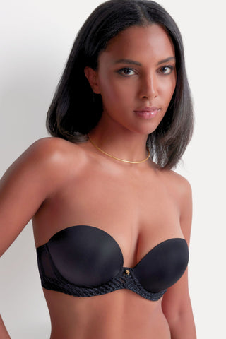 Aubade Sheer Emotion Black Multiway Plunge Bandeau Bra
