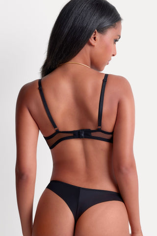Aubade Black Tanga Thong Sheer Emotion