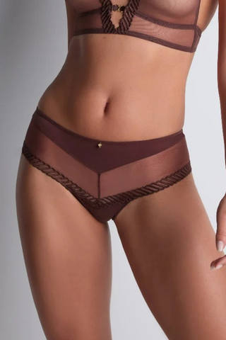 Aubade Brown Cheeky Brief Sheer Emotion | French Knickers
