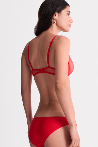 Aubade Red Half Cup Bra Sheer Emotion