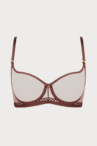 Sheer Emotion Brown Half Cup Bra