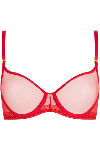 Sheer Emotion Red Half Cup Bra