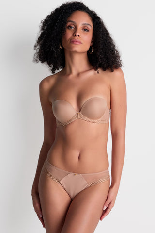 Aubade Sand Multiway Plunge Bandeau Bra Sheer Emotion