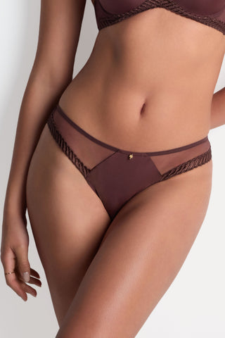 Aubade Brown Brazilian Brief Sheer Emotion 