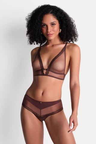 Aubade Sheer Emotion Shorty Brown
