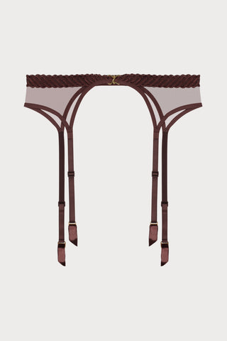 Sheer Emotion Brown Suspender Belt
