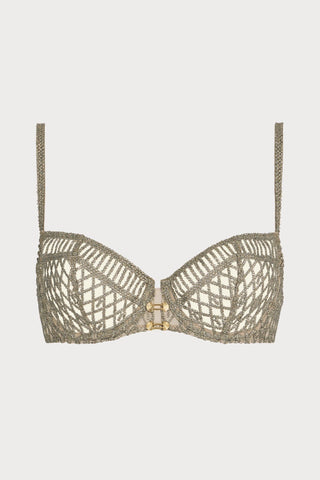 Stardust Dream Green Embroidery Half Cup Bra