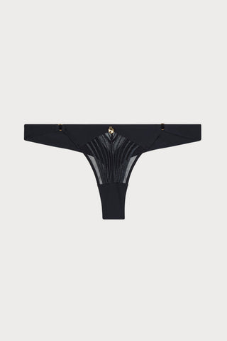Cindy Bruna x Aubade Sumptuous Waves Tanga Black, Size L (UK 14)