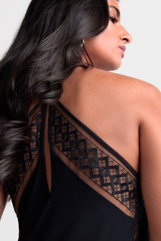 Aubade Black Modal Short Nightie with Embroidery Sweet Obsession
