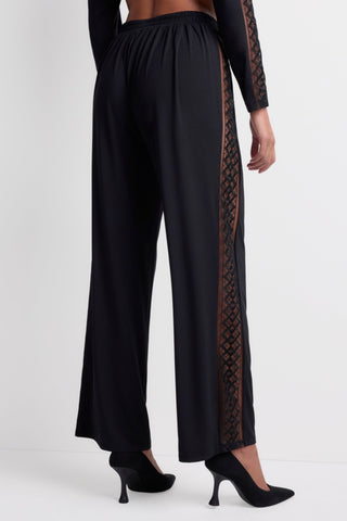 Aubade Black Modal Trousers with Embroidery Sweet Obsession