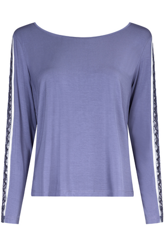 Aubade Denim Modal Long Sleeve Top with Embroidery Sweet Obsession