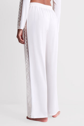 Aubade Ivory Modal Trousers with Embroidery - Sweet Obsession