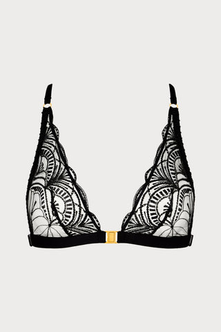Vibes Black Embroidery Bralette