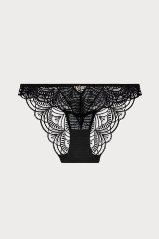 Vibes Black Embroidery Italian Brief