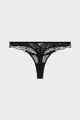 Vibes Black Embroidery Tanga