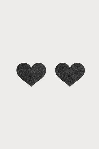 Bijoux Indiscrets Flash Glitter Heart Pasties Black