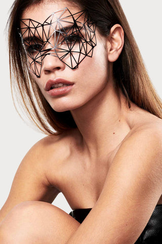 Bijoux Indiscrets Kristine Geometric Vinyl Mask Black