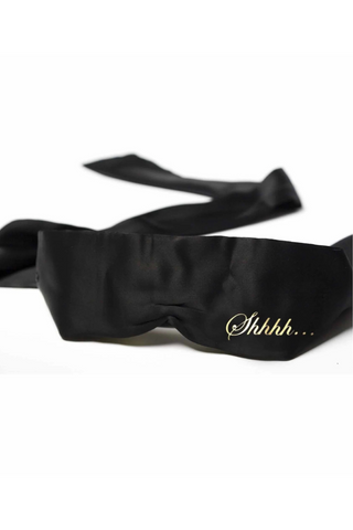 Bijoux Indiscrets Shhh Black Satin Blindfold/Restraints