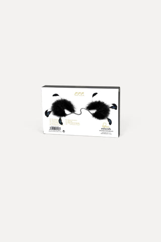 Bijoux Indiscrets Za Za Zu Feather Handcuffs Black & Silver