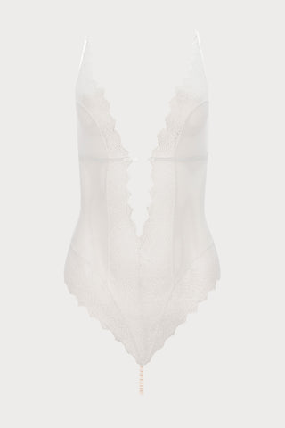 Geneva Pearl Lace Bodysuit Ivory