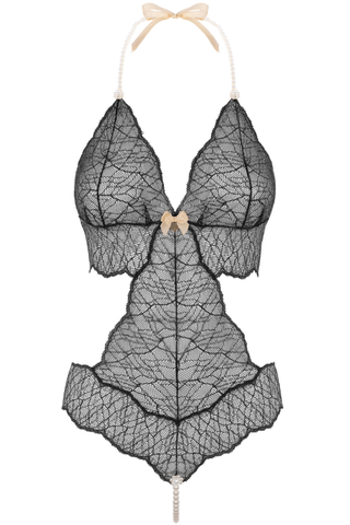 Black Lace Single Pearl Bodysuit Bracli Daisy Sydney 