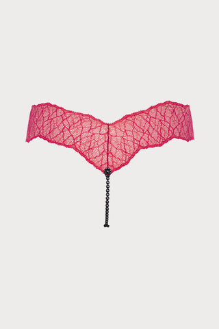 Sydney Daisy Dark Double Pearl Thong in Red