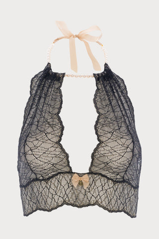 Sydney Pearl Bralette Black