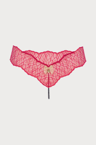 Sydney Dark Single Pearl Thong Red