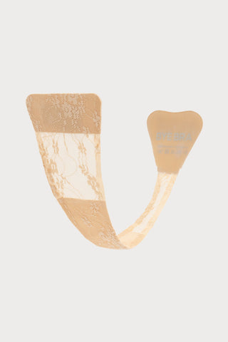 Beige Adhesive Seamless Lace Thong
