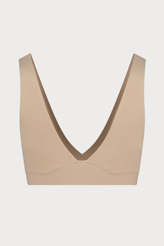 Beige Deep Plunge Bra
