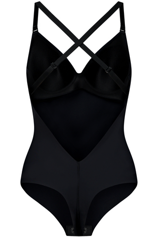 Bye Bra Low Back Thong Bodysuit Black