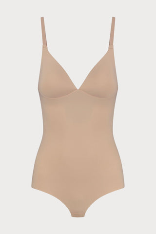Beige Sculpting Thong Bodysuit