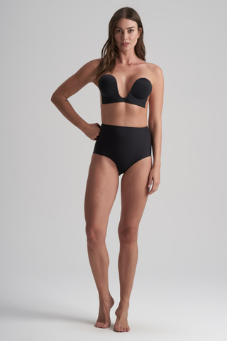 Bye Bra Seamless U-Style Adhesive Bra Black, Size B (UK 34B-36A-38A) - Naughty Knickers