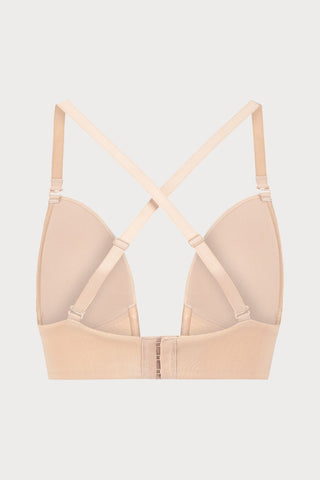 Beige Ultra Plunge Bra, Size S