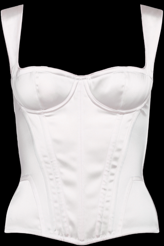 Cadolle Daisy Ivory Satin Bustier - Naughty Knickers